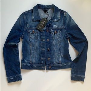 NWT Mavi blue distressed denim jacket fitted S
